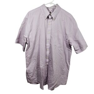 Brooks Brothers Mens 17 Regular Fit‎ Short Sleeve Button Up Shirt